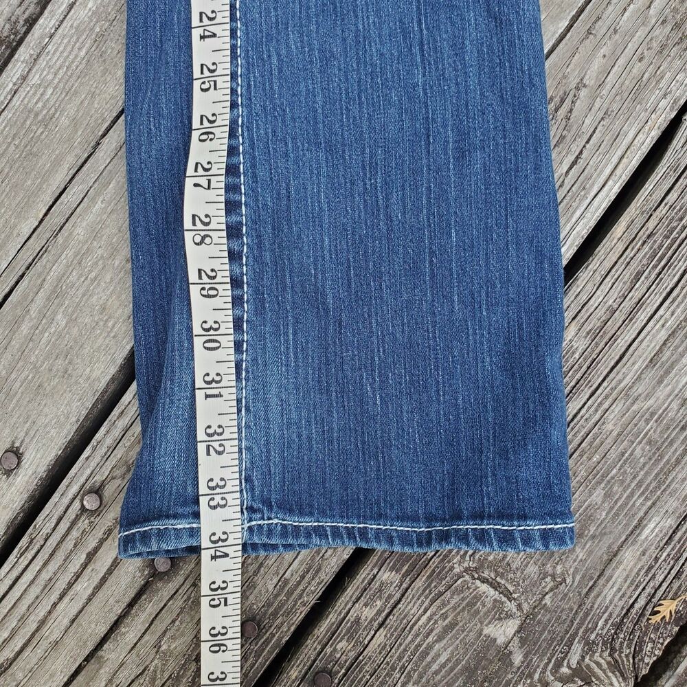 Big Star Jeans 27L Liv Stretch Boot Blue Denim Thick Stitch Mid Rise Women - Picture 13 of 13